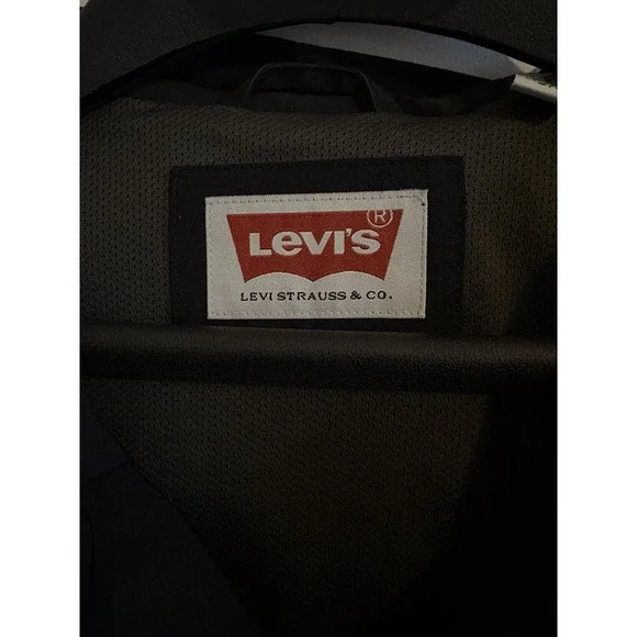 Levi's Black Men's Water Repellent Soft shell Hooded Trucker Jacket Small - Picture 3 of 6